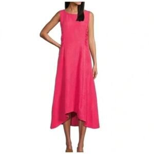 IC Collection Hot Pink Fit Flare Tank Dress, Sz L -- NWT